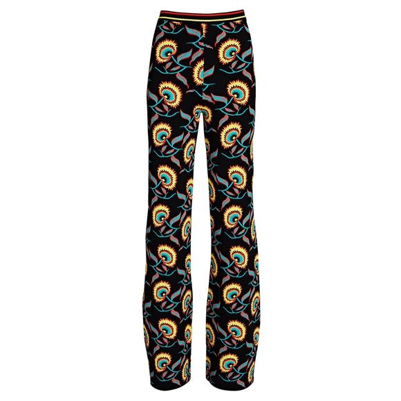 PACO RABANNE Pants - PACO RABANNE Floral Jacquard Straight-Leg Pants